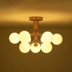 Bloom Frosted Glass Globe Tiered Bubble Sputnik Semi Flush