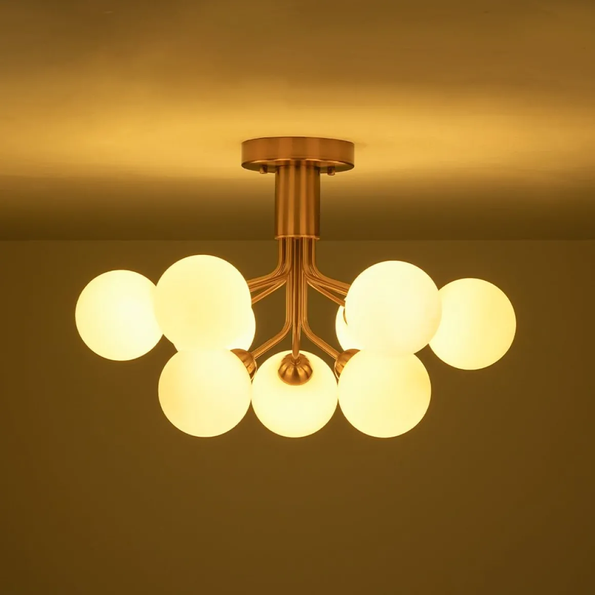 Bloom Frosted Glass Globe Tiered Bubble Sputnik Semi Flush