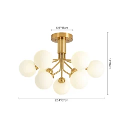 Bloom Frosted Glass Globe Tiered Bubble Sputnik Semi Flush