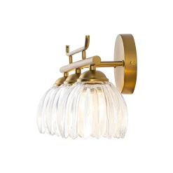 Bloom 3-Light Pleated Clear Glass Flower Vanity Wall Sconce