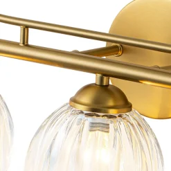 Bloom 3-Light Pleated Clear Glass Flower Vanity Wall Sconce