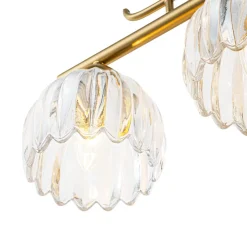 Bloom 3-Light Pleated Clear Glass Flower Vanity Wall Sconce