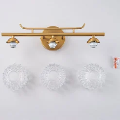 Bloom 3-Light Pleated Clear Glass Flower Vanity Wall Sconce