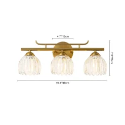 Bloom 3-Light Pleated Clear Glass Flower Vanity Wall Sconce