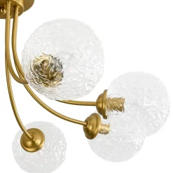 Bloom 8-Light Rippled Glass Globe Bubble Round Semi Flush