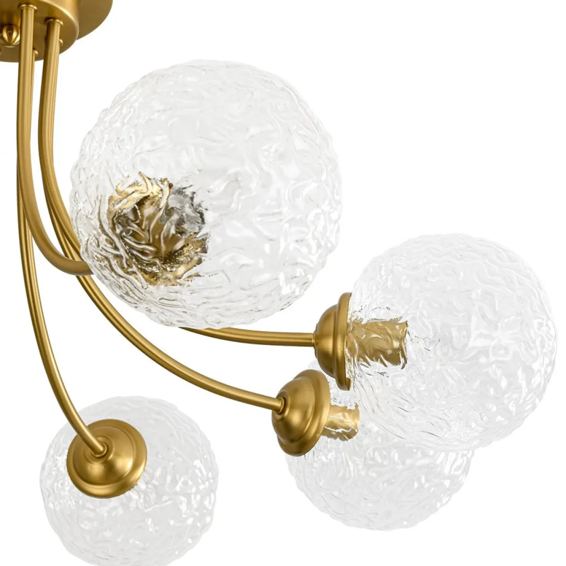 Bloom 8-Light Rippled Glass Globe Bubble Round Semi Flush
