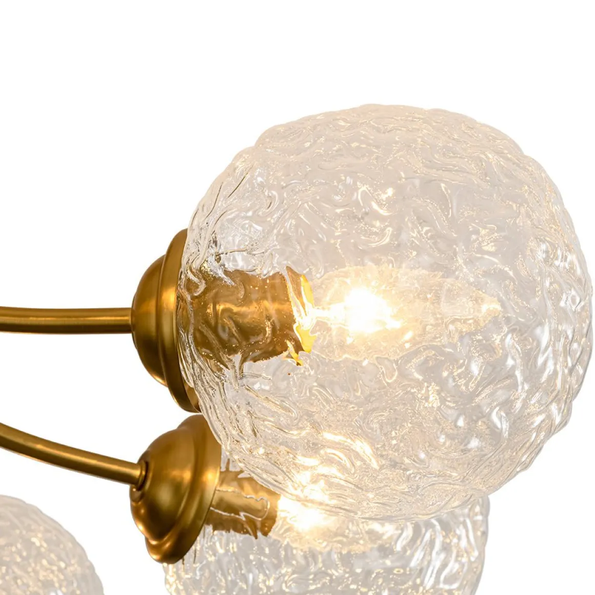 Bloom 8-Light Rippled Glass Globe Bubble Round Semi Flush