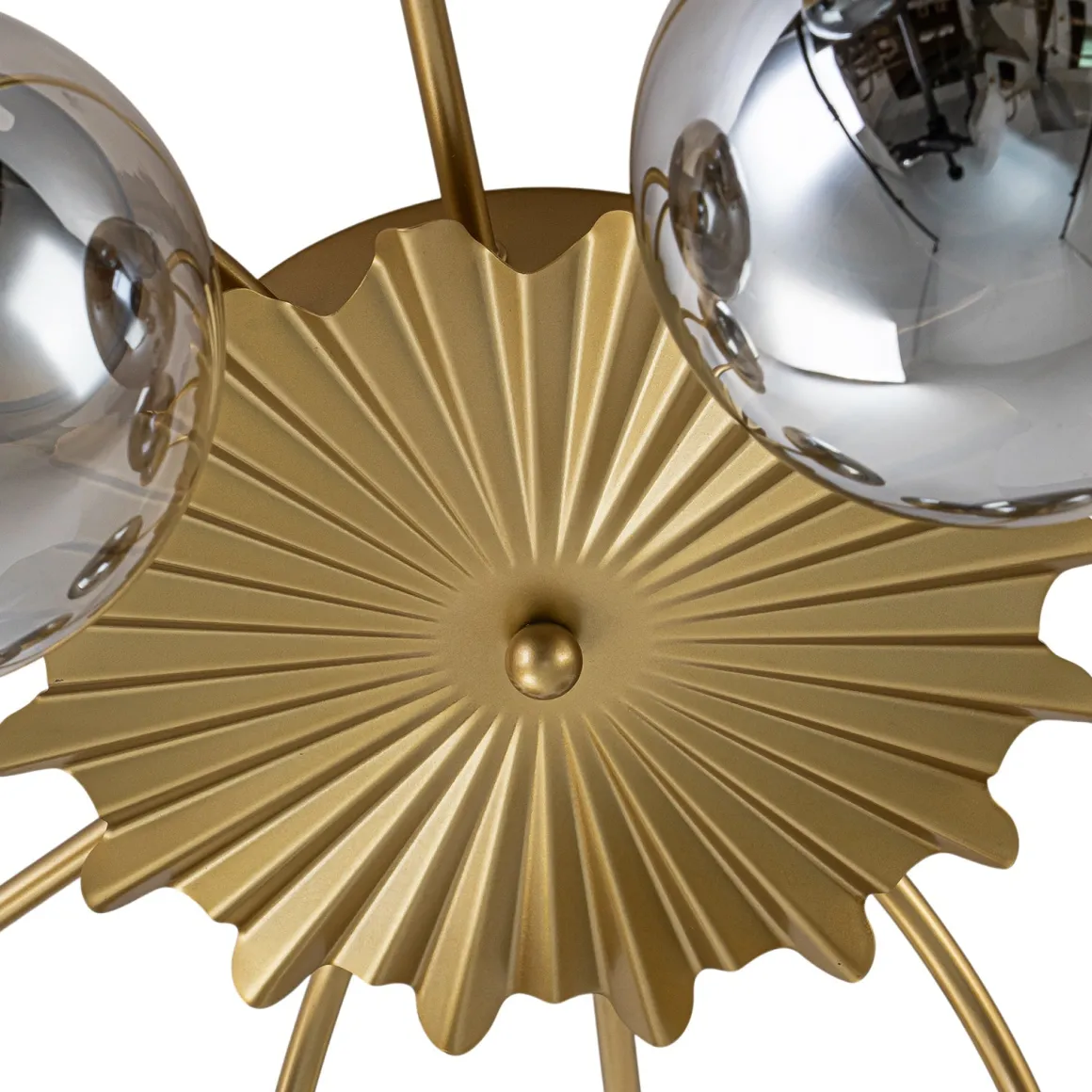 Bloom 12-Light Smoked Glass Bubble Semi Flush Chandelier