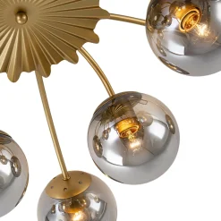 Bloom 12-Light Smoked Glass Bubble Semi Flush Chandelier