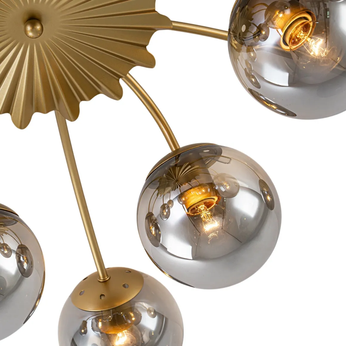 Bloom 12-Light Smoked Glass Bubble Semi Flush Chandelier