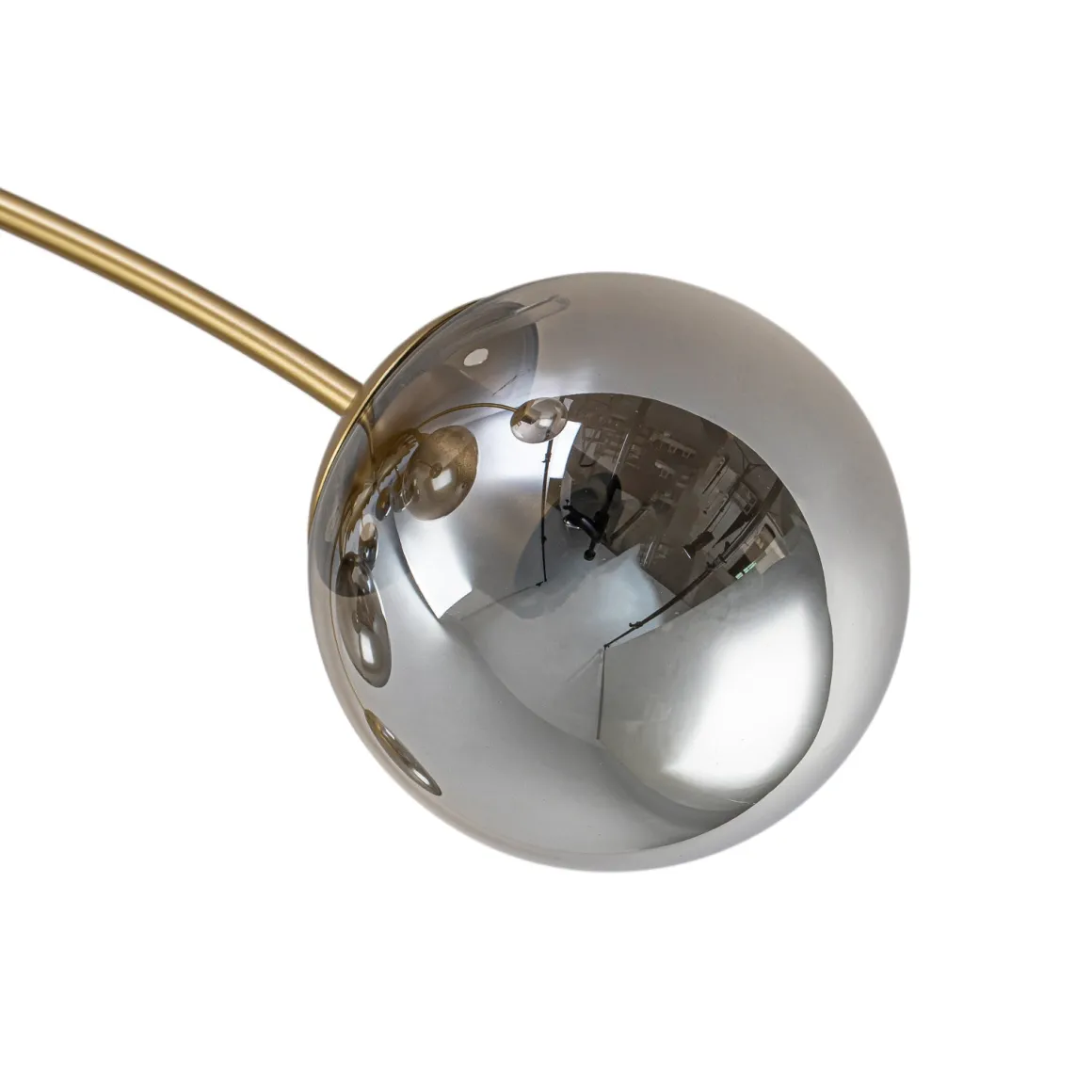Bloom 12-Light Smoked Glass Bubble Semi Flush Chandelier