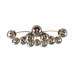 Bloom 12-Light Smoked Glass Bubble Semi Flush Chandelier