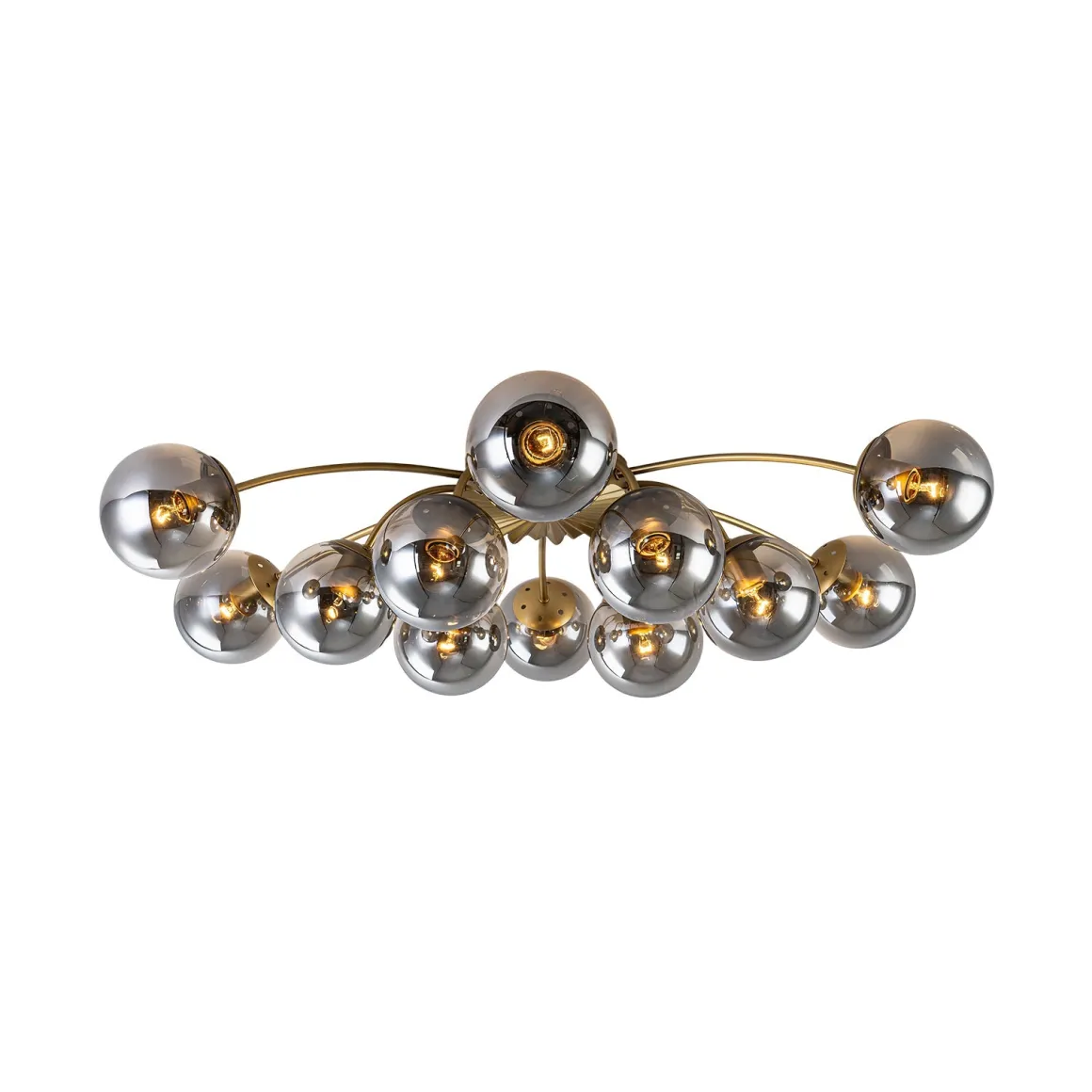 Bloom 12-Light Smoked Glass Bubble Semi Flush Chandelier