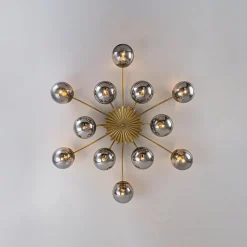 Bloom 12-Light Smoked Glass Bubble Semi Flush Chandelier