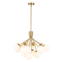 Bloom Opal Glass Bubble Tiered Sputnik Semi Flush Chandelier