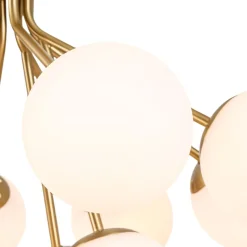 Bloom Opal Glass Bubble Tiered Sputnik Semi Flush Chandelier