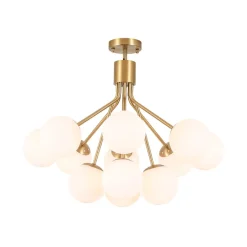 Bloom Opal Glass Bubble Tiered Sputnik Semi Flush Chandelier
