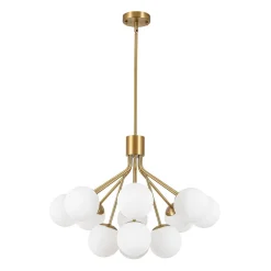 Bloom Opal Glass Bubble Tiered Sputnik Semi Flush Chandelier