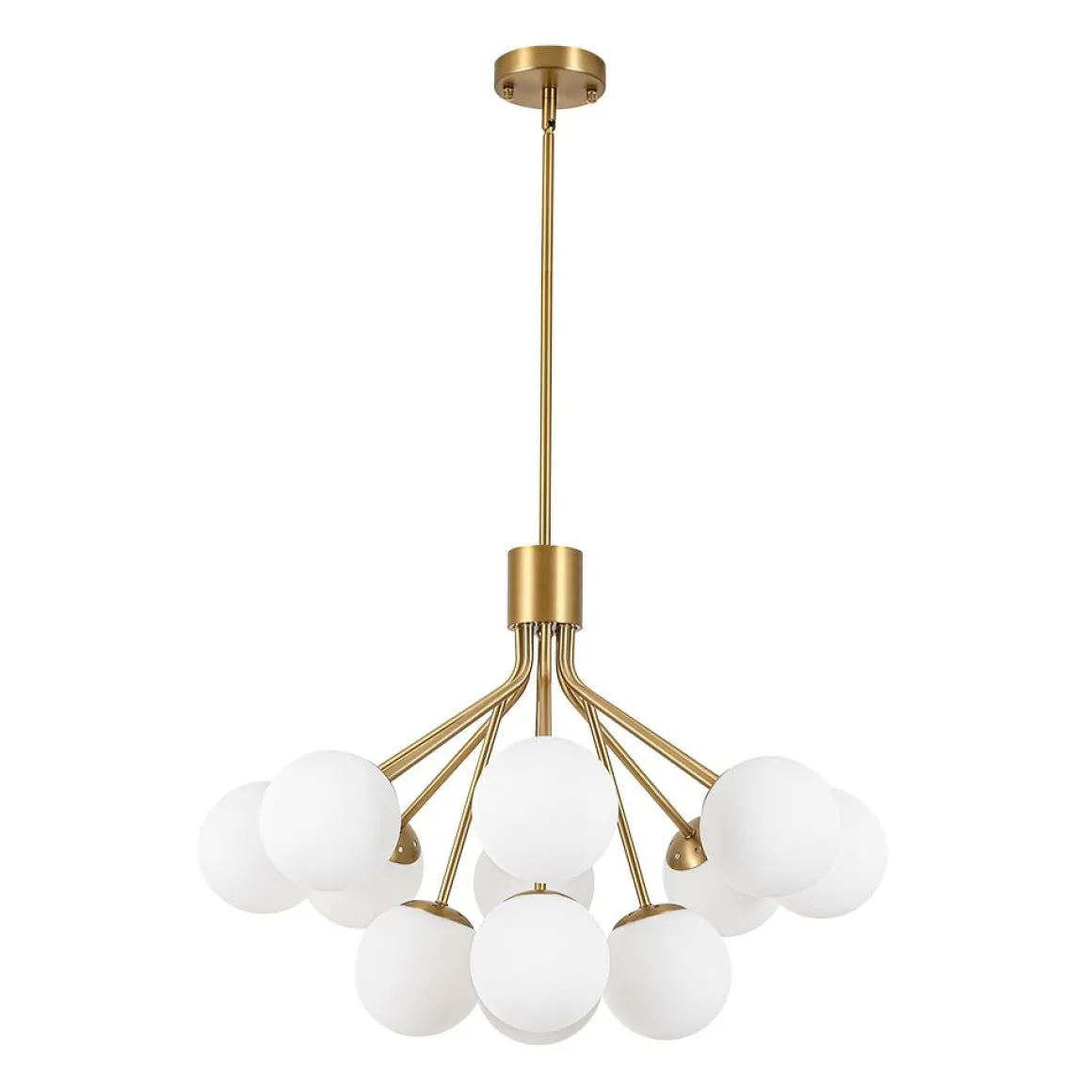 Bloom Opal Glass Bubble Tiered Sputnik Semi Flush Chandelier