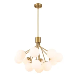 Bloom Opal Glass Bubble Tiered Sputnik Semi Flush Chandelier