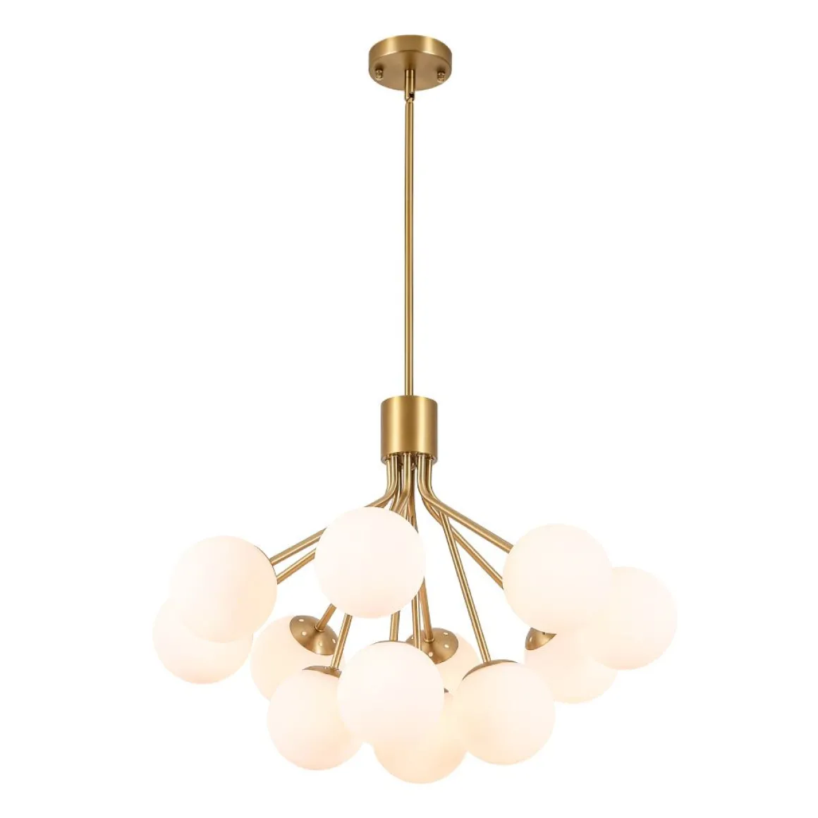 Bloom Opal Glass Bubble Tiered Sputnik Semi Flush Chandelier