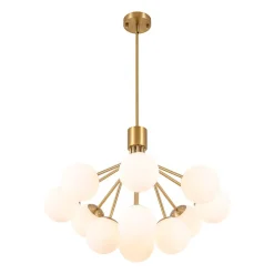 Bloom Opal Glass Bubble Tiered Sputnik Semi Flush Chandelier