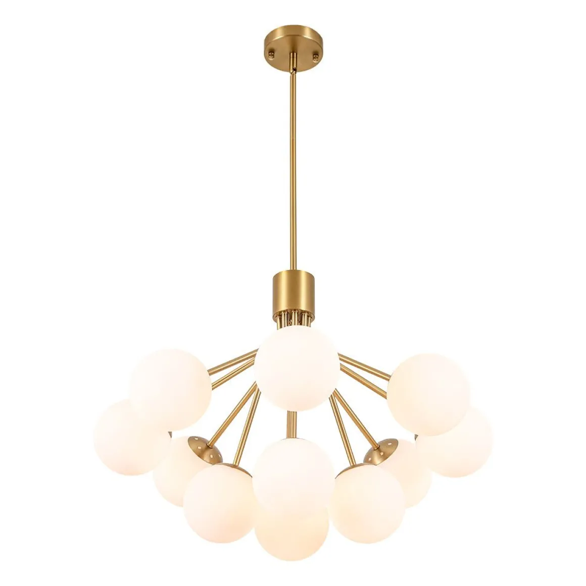 Bloom Opal Glass Bubble Tiered Sputnik Semi Flush Chandelier