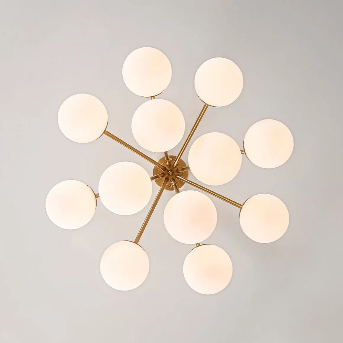 Bloom Opal Glass Bubble Tiered Sputnik Semi Flush Chandelier