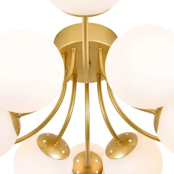 Bloom Tiered Frosted Glass Globe Bubble Semi Flush Chandelier