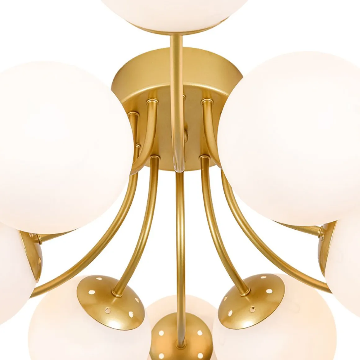 Bloom Tiered Frosted Glass Globe Bubble Semi Flush Chandelier