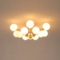 Bloom Tiered Frosted Glass Globe Bubble Semi Flush Chandelier
