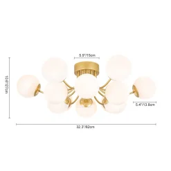 Bloom Tiered Frosted Glass Globe Bubble Semi Flush Chandelier