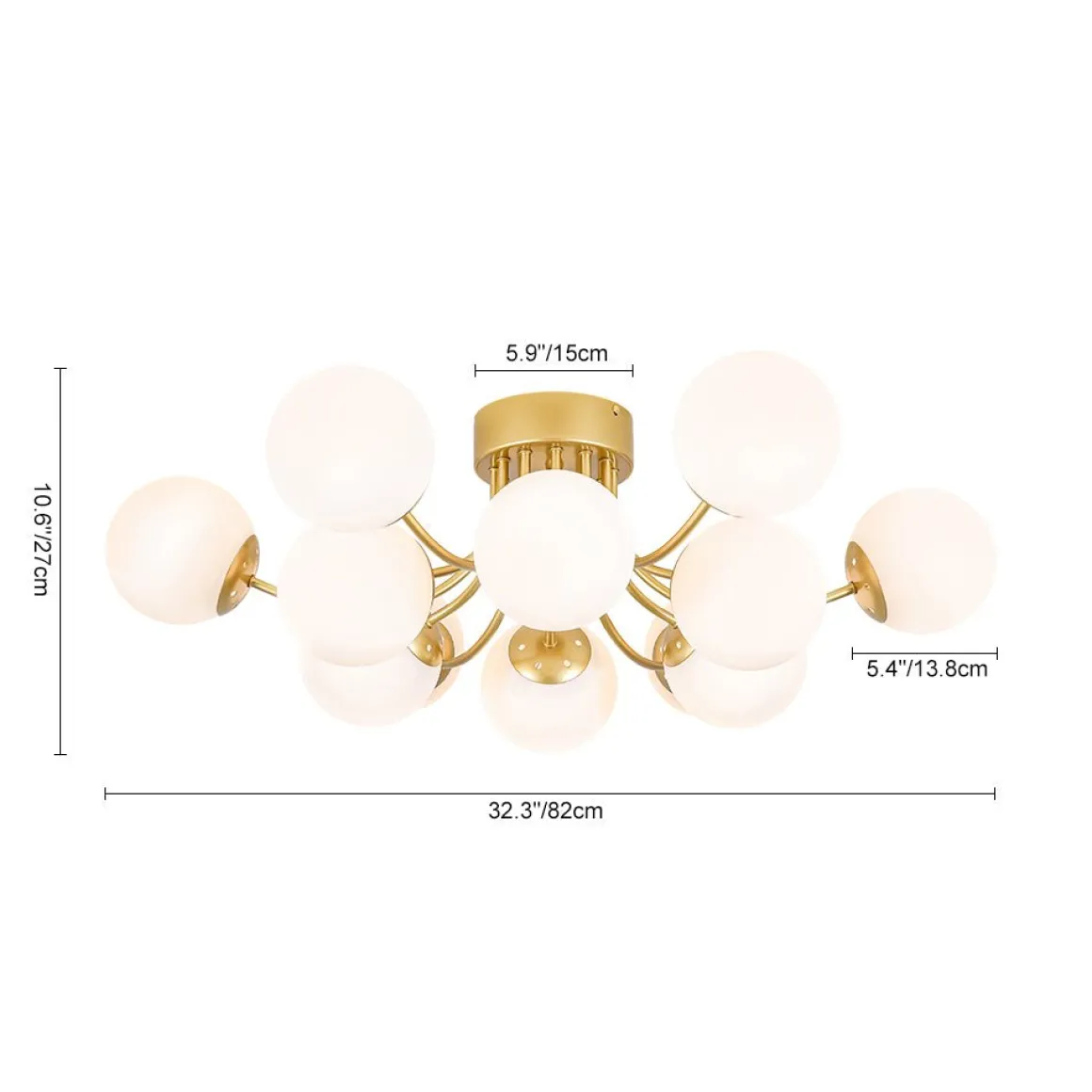 Bloom Tiered Frosted Glass Globe Bubble Semi Flush Chandelier