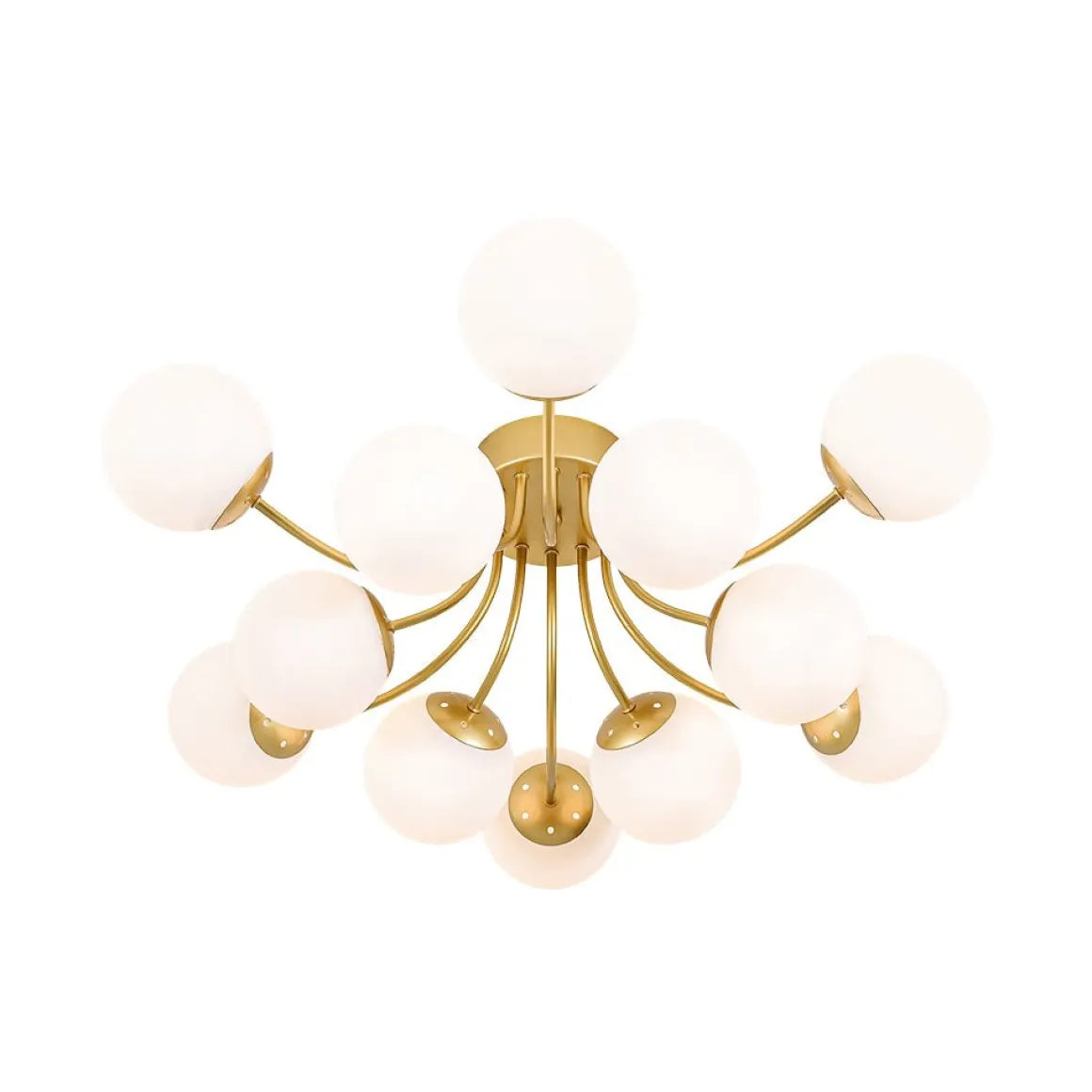 Bloom Tiered Frosted Glass Globe Bubble Semi Flush Chandelier