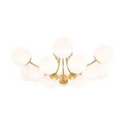 Bloom Tiered Frosted Glass Globe Bubble Semi Flush Chandelier