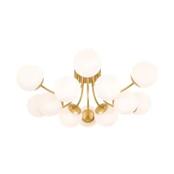 Bloom Tiered Frosted Glass Globe Bubble Semi Flush Chandelier
