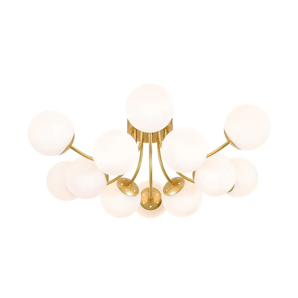 Bloom Tiered Frosted Glass Globe Bubble Semi Flush Chandelier