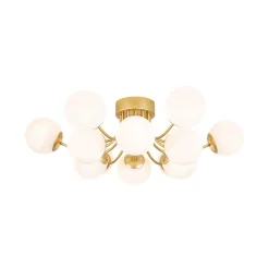 Bloom Tiered Frosted Glass Globe Bubble Semi Flush Chandelier