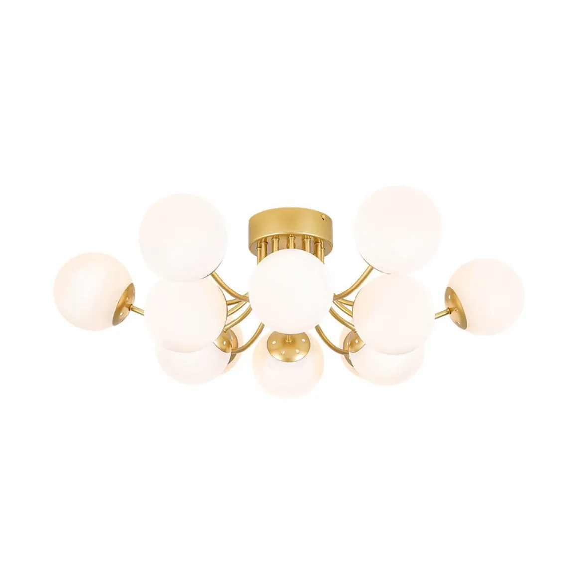 Bloom Tiered Frosted Glass Globe Bubble Semi Flush Chandelier