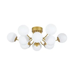 Bloom Tiered Frosted Glass Globe Bubble Semi Flush Chandelier