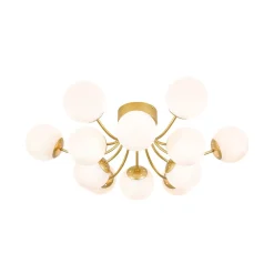 Bloom Tiered Frosted Glass Globe Bubble Semi Flush Chandelier