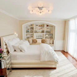 Blossom 12-Light Opal Glass Bubble Semi Flush Chandelier
