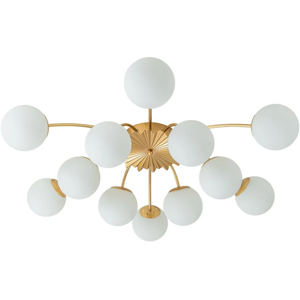 Blossom 12-Light Opal Glass Bubble Semi Flush Chandelier