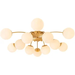 Blossom 12-Light Opal Glass Bubble Semi Flush Chandelier