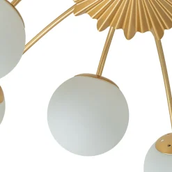 Blossom 12-Light Opal Glass Bubble Semi Flush Chandelier