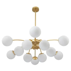 Blossom 12-Light Opal Glass Bubble Semi Flush Chandelier