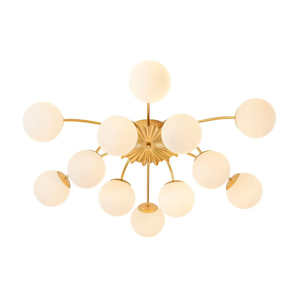 Blossom 12-Light Opal Glass Bubble Semi Flush Chandelier