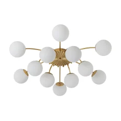 Blossom 12-Light Opal Glass Bubble Semi Flush Chandelier