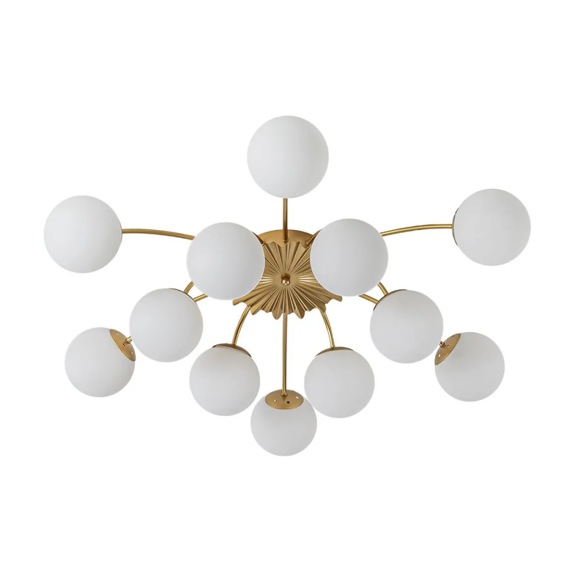 Blossom 12-Light Opal Glass Bubble Semi Flush Chandelier