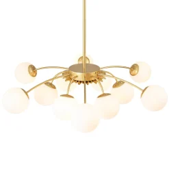 Blossom 12-Light Opal Glass Bubble Semi Flush Chandelier